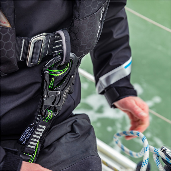 2026 Crewsaver Crewline Pro Safety Line Double Hook Non-Elasticated 3050-SL2 - Black